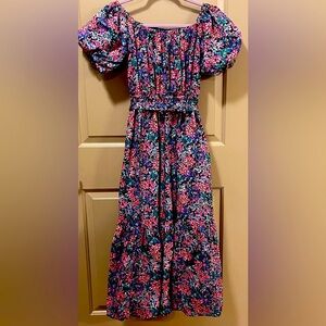 LILLY PULITZER S Tamie off the shoulder Multi Feeling Fantastic NEW MIDI $238
